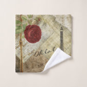  klassieke Parijzenstijl - rode roze Bad Handdoek (Wasdoekje)