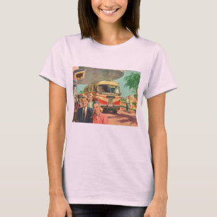 Klassieke passagiers op vakantie bij het busstatio t-shirt