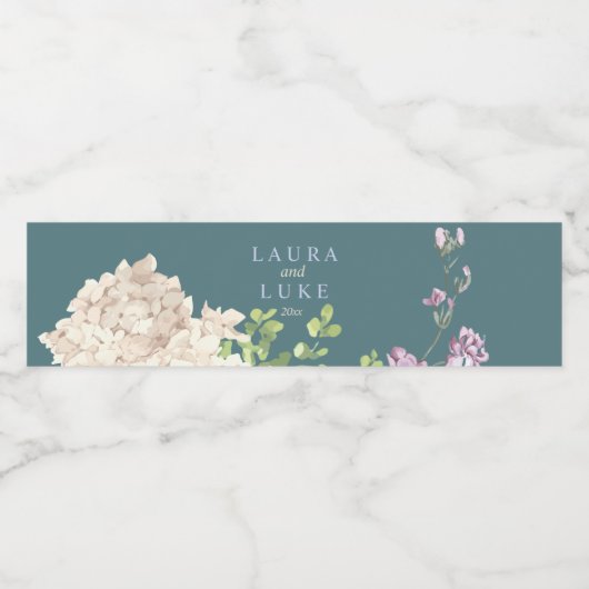 Klassieke pasta Hydrangea Waterfles Etiket (Enkel label)