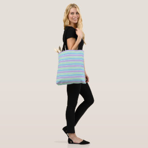 Klassieke pasteelstrips tote bag
