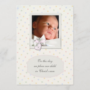 Klassieke pastel babymeisje doop uitnodigingen