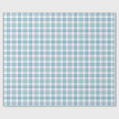 Klassieke Pastel Blauw en Wit Tartan Cadeaupapier (Vlak)