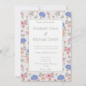 Klassieke Pastel Botanische Bloemen in Waterverfst Kaart (Voorkant)