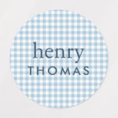 Klassieke Pastel Gingham Kindernaamlabels Labels (Design 1)