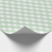 Klassieke Pastel Green Gingham Plaid Patroon Cadeaupapier (Hoek)
