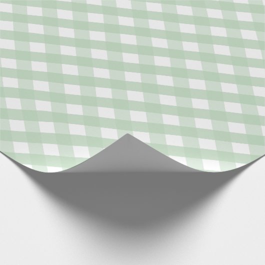 Klassieke Pastel Green Gingham Plaid Patroon Cadeaupapier (Hoek)
