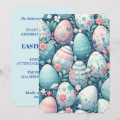 Klassieke pastel roze blauwe witte illustratie eie kaart (Voorkant / Achterkant)