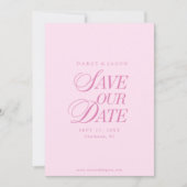 Klassieke Pastel Roze Elegante 'Save the Date'-kaa Save The Date (Voorkant)