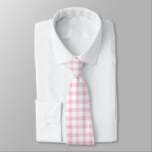 Klassieke Pastel Roze Gingham Check Patroon Stropdas (Gebonden)