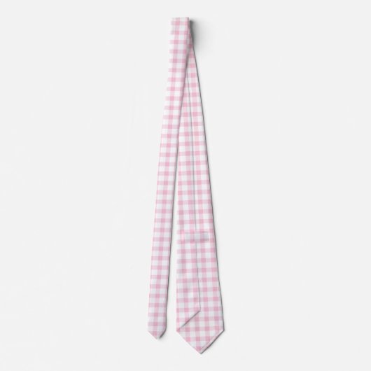 Klassieke Pastel Roze Gingham Check Patroon Stropdas (Achterkant)