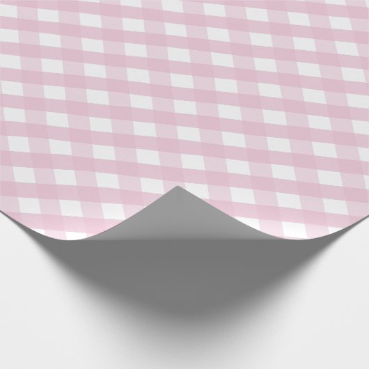 Klassieke Pastel Roze Gingham Plaid Patroon Cadeaupapier (Hoek)