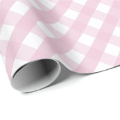 Klassieke Pastel Roze Gingham Plaid Patroon Cadeaupapier (Rol Hoek)