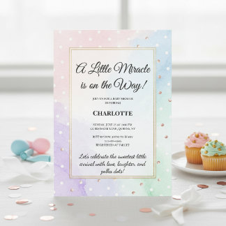 Klassieke Pastel Stippen Elegantie Baby Shower Kaart
