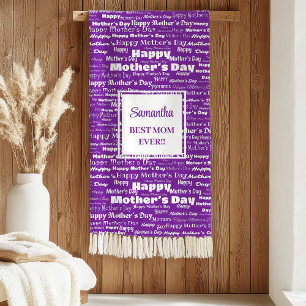 Klassieke Pastel Typografie Moederdag Cadeau Warm Sherpa Deken