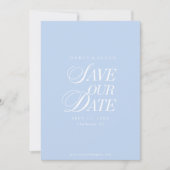 Klassieke Pastelblauwe Elegante Save the Date Kaar (Voorkant)