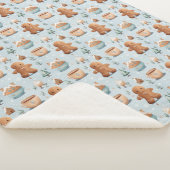 Klassieke pastelkleuren Kerst peperkoek mannen Sherpa Deken (3/4)