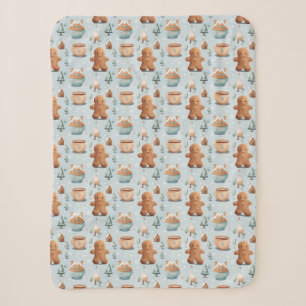 Klassieke pastelkleuren Kerst peperkoek mannen Sherpa Deken