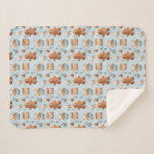 Klassieke pastelkleuren Kerst peperkoek mannen Sherpa Deken (Voorkant (horizontaal))