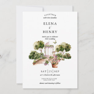 Klassieke Pastelkleurige Bloemen Geheim Tuin Trouw Kaart