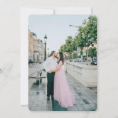 Klassieke pastelroze elegante Save the Date kaart (Achterkant)