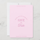 Klassieke pastelroze elegante Save the Date kaart (Voorkant)
