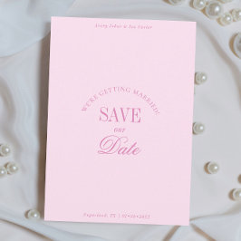 Klassieke pastelroze elegante Save the Date kaart