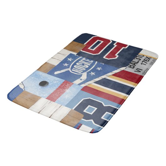 Klassieke  patchwork Old Time Hockey Badmat (Gekanteld)