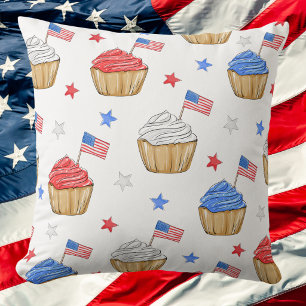Klassieke Patriottische Cupcakes Vlaggen & Sterren Kussen