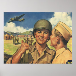 Klassieke Patriottische Helden, Militair Vliegtuig Poster