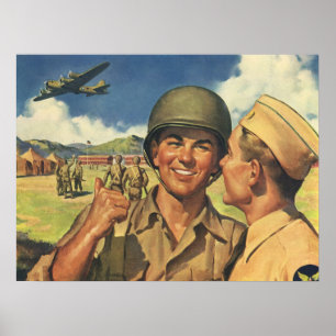Klassieke Patriottische Helden, Militair Vliegtuig Poster