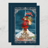 Klassieke Patriottische Kerstman Feestdagenkaart (Voorkant / Achterkant)