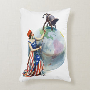 Klassieke patriottische Lady Liberty-tijdschriftco Accent Kussen