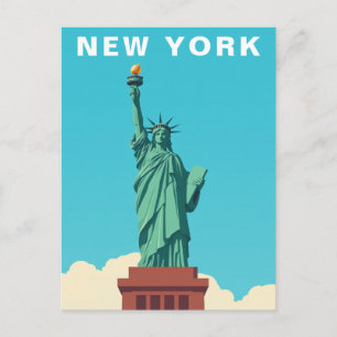 Klassieke Patriottische New York City Statue of Li Briefkaart