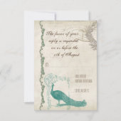 Klassieke Pauw 5 - Formele Trouw Uitnodiging (Achterkant)