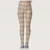Klassieke Peach Bisque Tribal Cross Patroon Leggings (Voorkant)