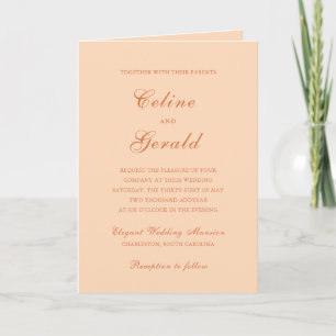 Klassieke Peach QR Code Elegante bruiloft