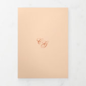 Klassieke Peach QR Code Elegante bruiloft Drieluik Uitnodiging (Cover)