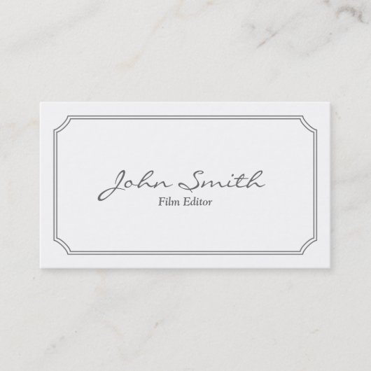 Klassieke Pearl White Film Editor Visitekaartje (Voorkant)