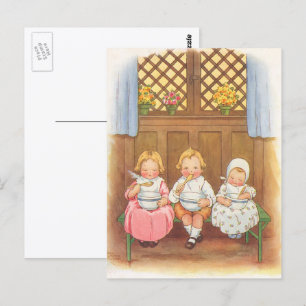 Klassieke Pease Porridge Hot Engelse Kinderrijmpje Briefkaart