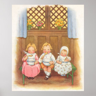 Klassieke Pease Porridge Hot Engelse Kinderrijmpje Poster