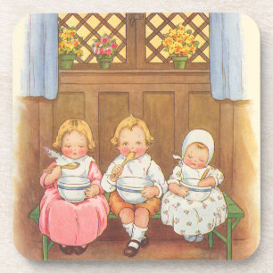 Klassieke Pease Porridge Hot Kinderen Nursery Rijm Drankjes Onderzetter
