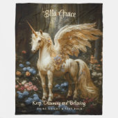Klassieke  Pegasus Vleugelpaard Eenhoorn Fleece Deken (Voorkant)