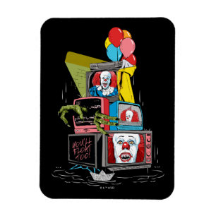 Klassieke Pennywise TV Stack - You'll Float Too Magneet