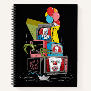 Klassieke Pennywise TV Stack - You'll Float Too Notitieboek