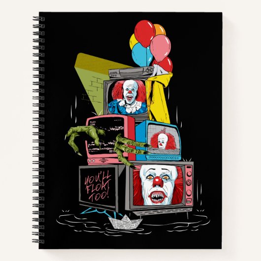 Klassieke Pennywise TV Stack - You'll Float Too Notitieboek (Voorkant)