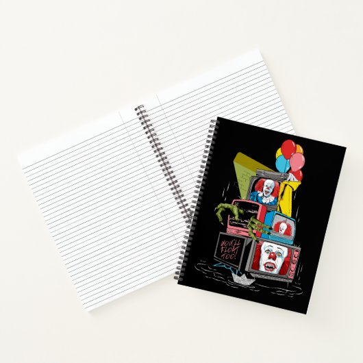 Klassieke Pennywise TV Stack - You'll Float Too Notitieboek (Binnen)