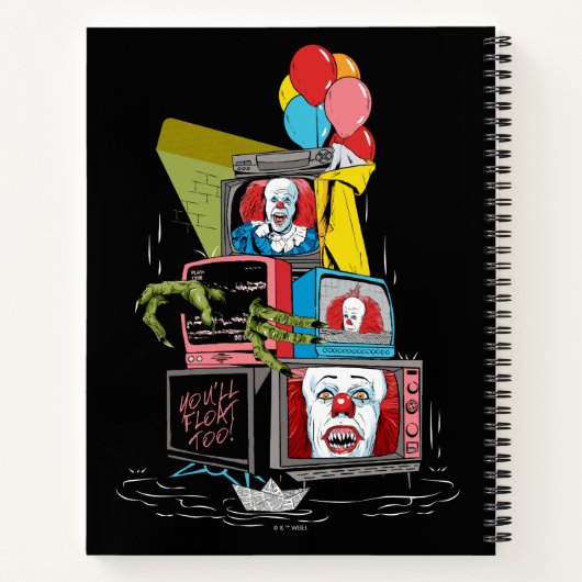 Klassieke Pennywise TV Stack - You'll Float Too Notitieboek (Achterkant)