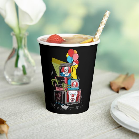 Klassieke Pennywise TV Stack - You'll Float Too Papieren Bekers (Insitu)