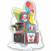 Klassieke Pennywise TV Stack - You'll Float Too Sticker (Voorkant)