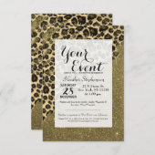 Klassieke penseelstreken van de Druk van de Leopar Kaart (Voorkant / Achterkant)